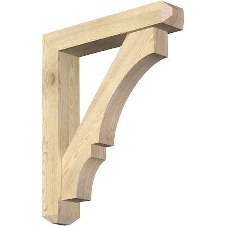 Ekena Millwork Balboa Craftsman Rough Sawn Bracket w/ Offset Brace, Douglas Fir, 6"W x 30"D x 36"H BKT0604X30X36BOA04RDF